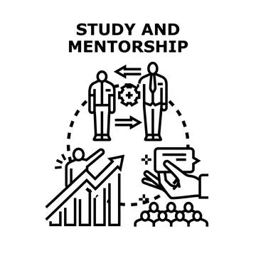 People learning and mentoring for professional development Stock Illustration
