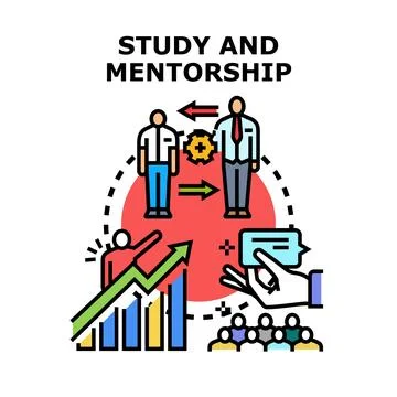 People learning and mentoring for professional development Stock Illustration