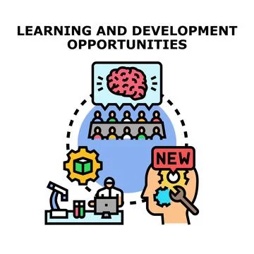 People learning, developing new skills, gaining knowledge Stock Illustration