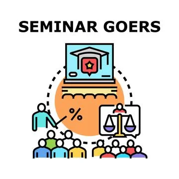People learning at educational seminar or workshop Stock Illustration
