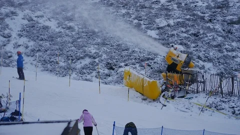People learning skiing at Aviemore Ski Centre Scotland Video stock 101374276
