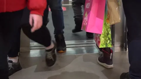 People leaving and entering the elevator Stock Footage 168643939