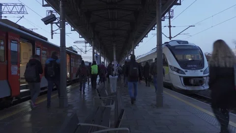 People leaving the train Stock Footage 151229238