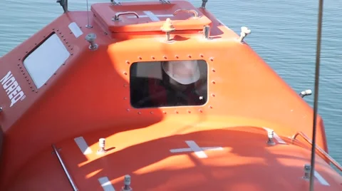 People In Lifeboat For Evacuation Stock Footage 63990140