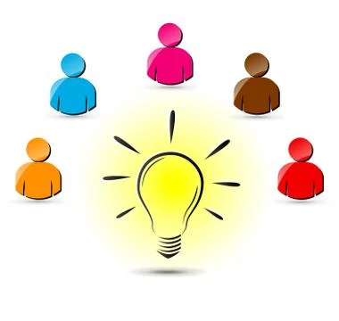 People with lightbulb Stock Illustration