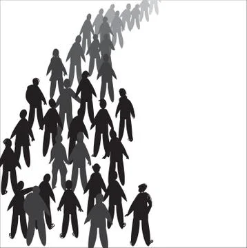 People In Line Stock Illustration