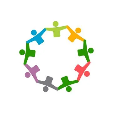 People Link Logo Design Template. Abstract People Logo. Stock Illustration