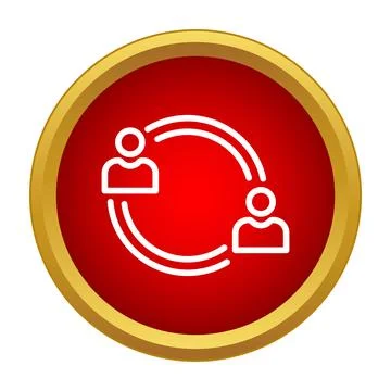 People linking and exchanging communication concept icon Stock Illustration