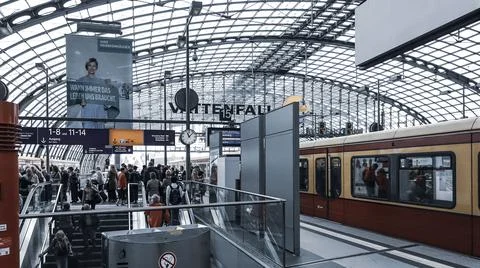 People loading train Stock Photos