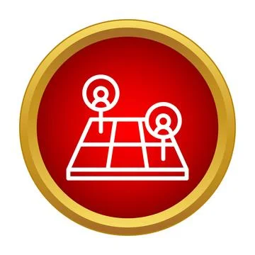 People location tracking on a grid map icon 스톡 일러스트