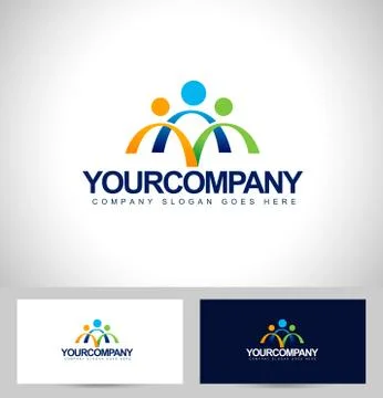 People Logo Design Illustrazione stock
