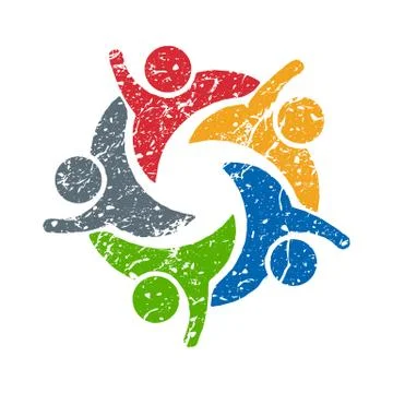 People logo dirty texture style Stock Illustration