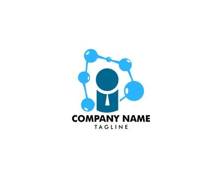 People logo vector with bubble connect, science and health symbol Stock Illustration