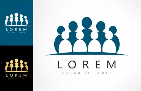 People logo vector. Socium design. Stock Illustration