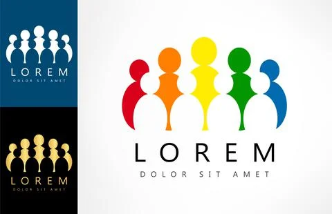 People logo vector. Socium design. Stock Illustration