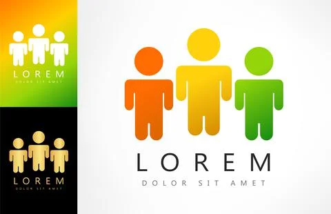People logo vector. Socium design. Stock Illustration