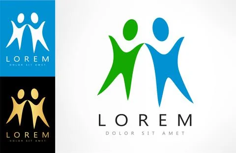 People logo vector. Socium design. Stock Illustration