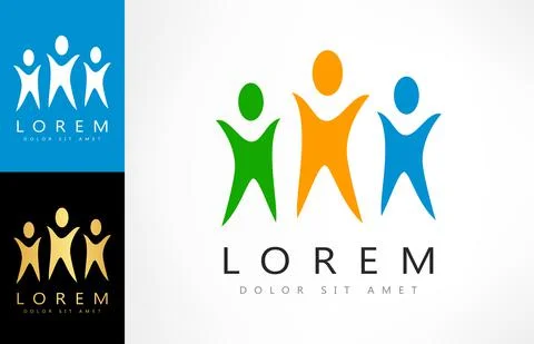 People logo vector. Socium design. Stock Illustration