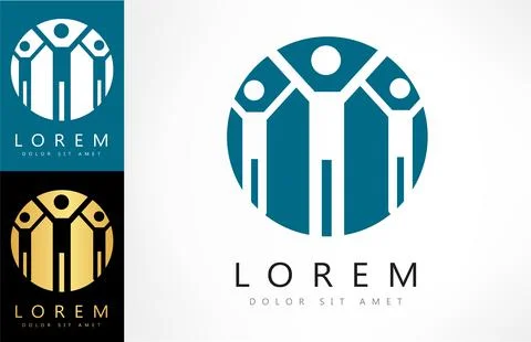 People logo vector. Socium design. Stock Illustration