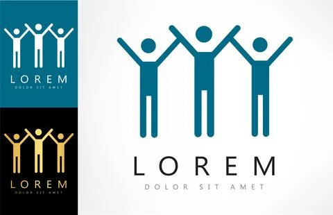 People logo vector. Socium design. Stock Illustration