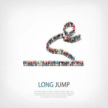 People long jump vector Stock Illustration