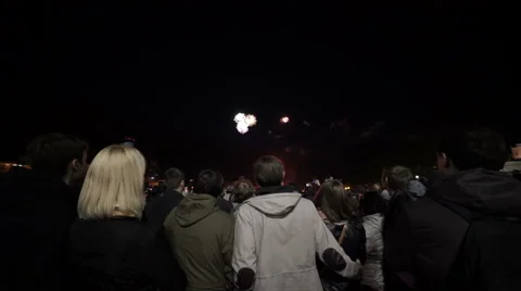 People look at fireworks Stock Footage 62955800