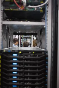 People looking after the servers Stock Photos