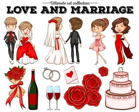 People in love and marriage Stock Illustration