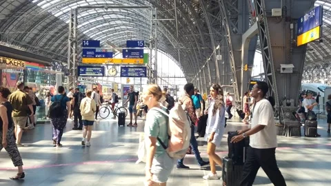 People at the main train station Stock Footage 288761771