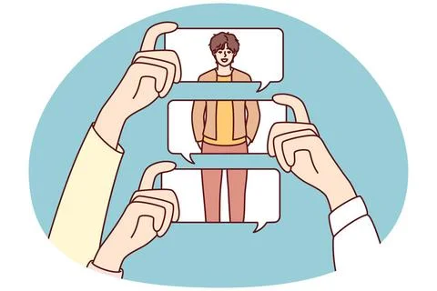 People make negative comments about person looks People hands holding mess... Stock Photos
