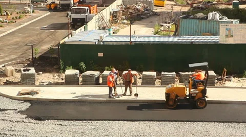 People make the road Stock Footage 67251090