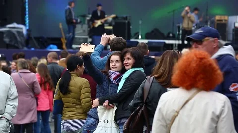 People make selfies. Stock Footage 75609570