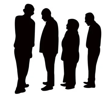 People making chat, silhouette vector Stock Illustration