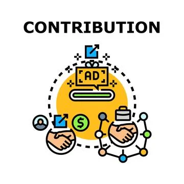 People making contribution and partnership for online marketing and business Stock Illustration