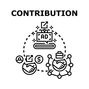 People making contribution and partnership for online marketing and business Stock Illustration