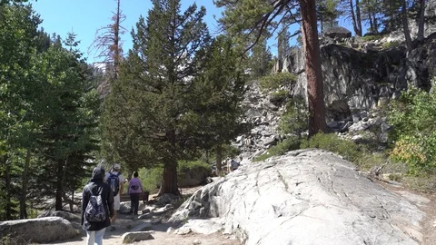 People Making an Excursion on Eagle Falls Trail in Lake Tahoe, California on 5 Stock Footage 116673957