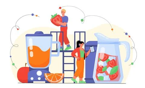 People making juice vector Stock Illustration