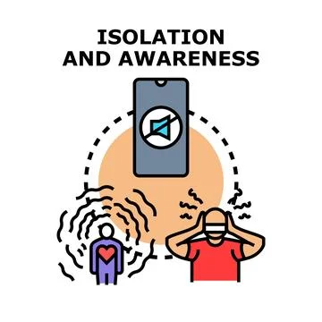 People managing digital overload and increasing self awareness Stock Illustration