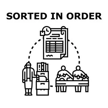 People managing documents and sorting products in an organized process Ilustración de archivo