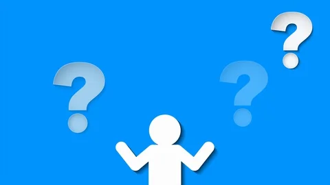 People with many question marks. Making decision, thinking, uncertainty, 動画素材 128733444