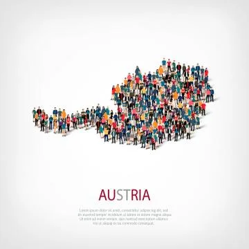 People map country austria vector Illustrazione stock
