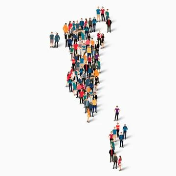 People map country Bahrain vector Illustrazione stock