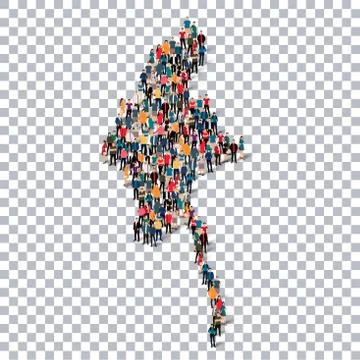 People map country Burma vector Illustrazione stock