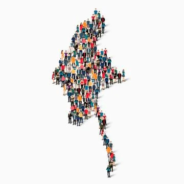 People map country Burma vector Illustrazione stock