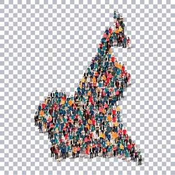 People map country cameroon vector Illustrazione stock