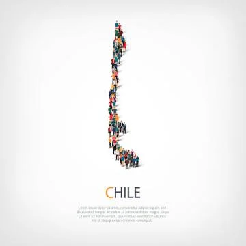 People map country CHILE vector 스톡 일러스트