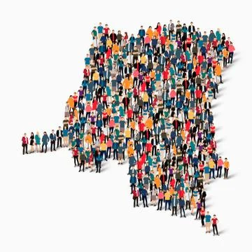 People map country Congo Illustrazione stock