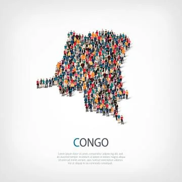 People map country Congo vector Illustrazione stock