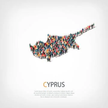 People map country Cyprus vector Illustrazione stock