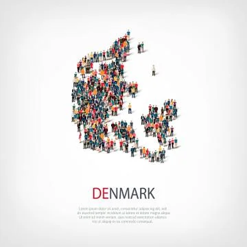 People map country Denmark vector Illustrazione stock